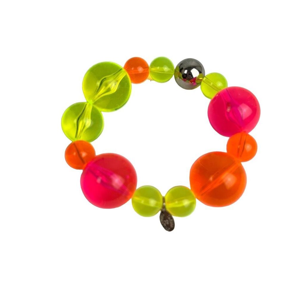 Tarina Tarantino Chunky Bead Neon Stretch Designer Bracelet